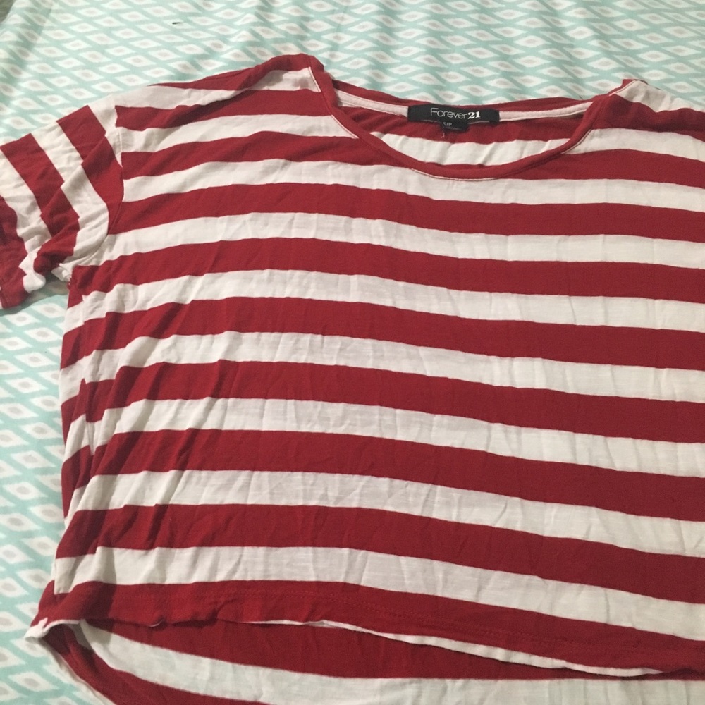 F21 Flowy Striped Crop Top